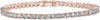 14K Gold Plated 3mm Cubic Zirconia Classic Tennis Bracelet with Gold Bracelets for Women - 14K Rose Gold 7.5 Inches