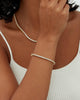 14K Gold Plated 3mm Cubic Zirconia Classic Tennis Bracelet with Gold Bracelets for Women - view 2