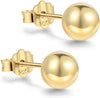 18K Gold Plated Sterling Silver Ball Stud Earring for Women - main view