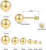 18K Gold Plated Sterling Silver Ball Stud Earring for Women - view 2