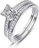 1.35CT Princess Cut Engagement Ring Set for Women, 5A Cubic Zirconia - main view