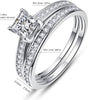 1.35CT Princess Cut Engagement Ring Set for Women, 5A Cubic Zirconia - view 5