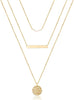 Dainty Layered Choker Necklace Handmade Y Pendant Necklace Multilayer Bar Disc Necklace Adjustable Layering Choker Necklaces for Women - main view