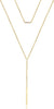 Dainty Layered Choker Necklace Handmade Y Pendant Necklace Multilayer Bar Disc Necklace Adjustable Layering Choker Necklaces for Women - 2PCS - simulated Pearls&Bar