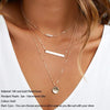 Dainty Layered Choker Necklace Handmade Y Pendant Necklace Multilayer Bar Disc Necklace Adjustable Layering Choker Necklaces for Women - view 2