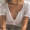 Dainty Layered Choker Necklace Handmade Y Pendant Necklace Multilayer Bar Disc Necklace Adjustable Layering Choker Necklaces for Women - view 5