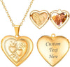 Women Locket Necklace Heart Photo Lockets Hold Picture Gift Box Packed with Gold Silver Rose Locket Charm Custom Picture and Engravement Heart - 03# Gold*2 Heart a.regular(no custom)