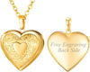 Women Locket Necklace Heart Photo Lockets Hold Picture Gift Box Packed with Gold Silver Rose Locket Charm Custom Picture and Engravement Heart - 01# Gold Heart c.text customized