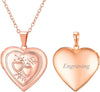 Women Locket Necklace Heart Photo Lockets Hold Picture Gift Box Packed with Gold Silver Rose Locket Charm Custom Picture and Engravement Heart - 03# Rose Gold*2 Heart c.text customized
