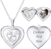 Women Locket Necklace Heart Photo Lockets Hold Picture Gift Box Packed with Gold Silver Rose Locket Charm Custom Picture and Engravement Heart - 03# Platinum*2 Heart c.text customized