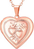Women Locket Necklace Heart Photo Lockets Hold Picture Gift Box Packed with Gold Silver Rose Locket Charm Custom Picture and Engravement Heart - 03# Rose Gold*2 Heart a.regular(no custom)