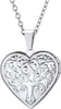 Women Locket Necklace Heart Photo Lockets Hold Picture Gift Box Packed with Gold Silver Rose Locket Charm Custom Picture and Engravement Heart - 04# Stainless(Tree) a.regular(no custom)