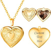 Women Locket Necklace Heart Photo Lockets Hold Picture Gift Box Packed with Gold Silver Rose Locket Charm Custom Picture and Engravement Heart - 01# Gold Heart b.photo&text customized