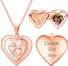 Women Locket Necklace Heart Photo Lockets Hold Picture Gift Box Packed with Gold Silver Rose Locket Charm Custom Picture and Engravement Heart - 03# Rose Gold*2 Heart b.photo&text customized