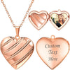 Women Locket Necklace Heart Photo Lockets Hold Picture Gift Box Packed with Gold Silver Rose Locket Charm Custom Picture and Engravement Heart - 05# Rose Gold Stripe a.regular(no custom)