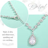 Silver Jewelry Set Rhinestone Prom Wedding Necklace Earrings - view 5