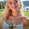 Silver Jewelry Set Rhinestone Prom Wedding Necklace Earrings - view 6