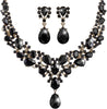 Bridal Teardrop Cluster Crystal Jewelry Set Women - Kc Gold