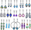 15 Pairs Wholesale Clip on Earrings for Women Trendy, Lightweight Clipon Earrings for Women in Silver Tone - Style D