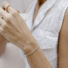 Tennis Bracelets for Women with 14K Gold Plated Adjustable CZ Bracelet Dainty Cubic Zirconia Bracelet Bezel Set Gold Tennis - view 2