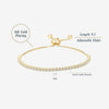 Tennis Bracelets for Women with 14K Gold Plated Adjustable CZ Bracelet Dainty Cubic Zirconia Bracelet Bezel Set Gold Tennis - view 3