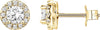 14K Gold Plated 925 Sterling Silver Post Brilliant Round Faux Diamond Halo Earrings - Premium Cubic Zirconia - main view