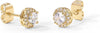 14K Gold Plated 925 Sterling Silver Post Brilliant Round Faux Diamond Halo Earrings - Premium Cubic Zirconia - view 6