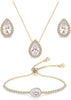 Teardrop CZ Jewelry Set for Women Bride Wedding Prom Gift - main view