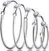 5 Pairs Silver Clip on Earrings Hoop Non Piercing Women Clip Earrings for Women, 5 Sizes - main view