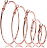 5 Pairs Silver Clip on Earrings Hoop Non Piercing Women Clip Earrings for Women, 5 Sizes - Rose Gold
