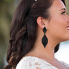 Women's Rhinestone Crystal Wedding Bridal 2 Leaf Drop Dangle Chandelier Earrings - view 2