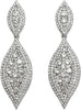 Women's Rhinestone Crystal Wedding Bridal 2 Leaf Drop Dangle Chandelier Earrings - Clear