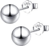 3-10mm 925 Sterling Silver Classic Round Ball Stud Earring - 6mm