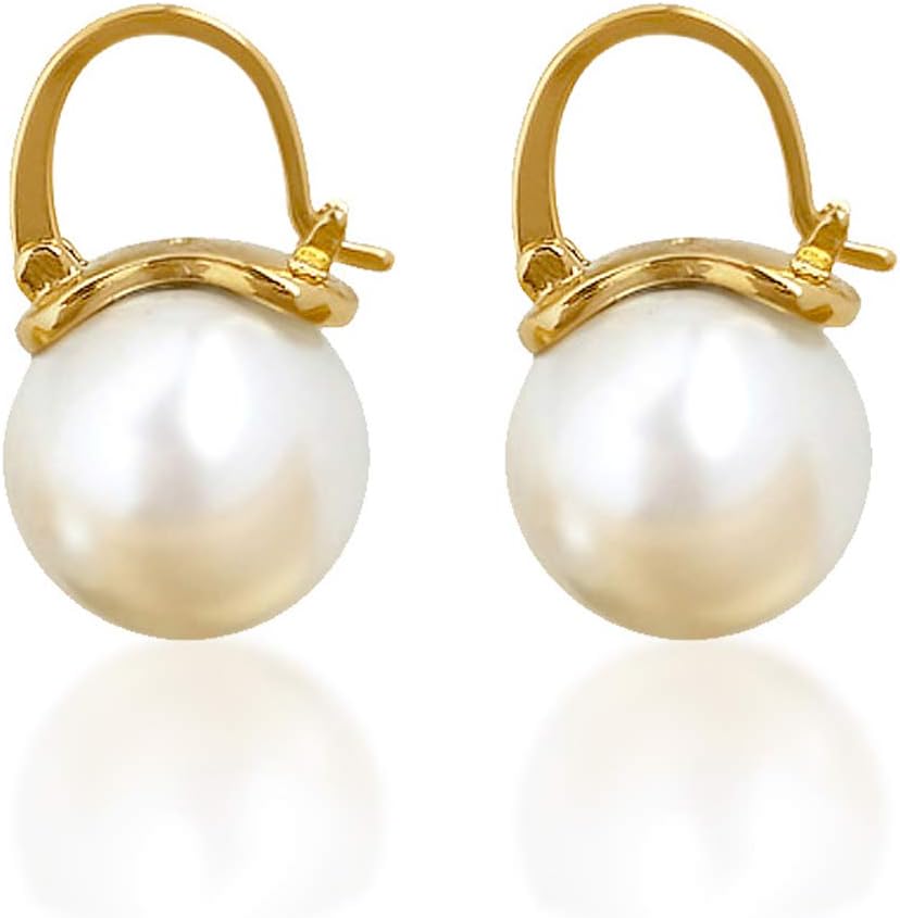 Elegant 925 Sterling Silver Pearl Drop Dangle Earrings for Women - main view