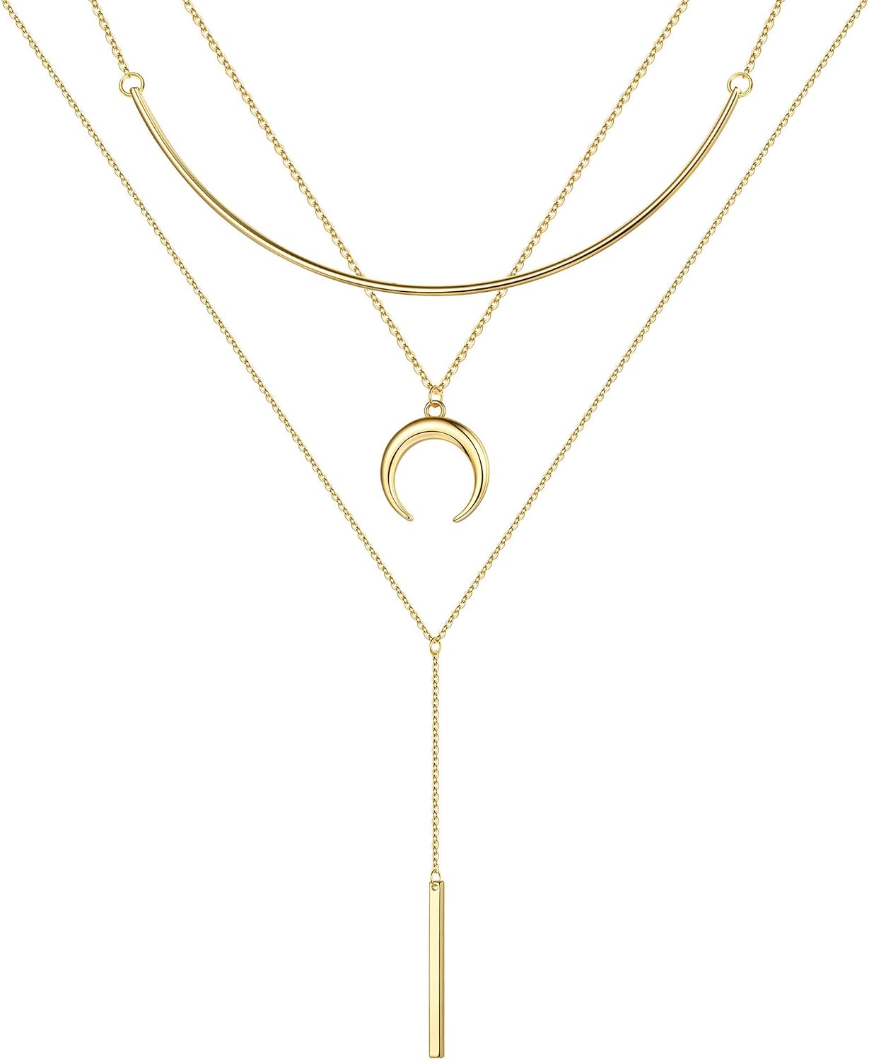 14K Gold Plated Layered Necklace for Women Jewelry Gift - main view