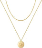 14K Gold Plated Layered Necklace for Women Jewelry Gift - 2PCS - Chain&Sunbeam