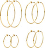 4 Pairs Stainless Steel Clip On Hoop Earrings for Women Fake Hoop Earrings - main view