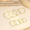 4 Pairs Stainless Steel Clip On Hoop Earrings for Women Fake Hoop Earrings - view 4