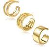925 Sterling Silver Ear Cuffs for Women, Non Piercing Clip On Cartilage Cuffs, Adjustable Fake Conch & Helix Earrings, Gold Plated & Oxidized Various - ear cuff #4