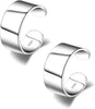 925 Sterling Silver Ear Cuffs for Women, Non Piercing Clip On Cartilage Cuffs, Adjustable Fake Conch & Helix Earrings, Gold Plated & Oxidized Various - ear cuff #11