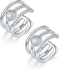 925 Sterling Silver Ear Cuffs for Women, Non Piercing Clip On Cartilage Cuffs, Adjustable Fake Conch & Helix Earrings, Gold Plated & Oxidized Various - ear cuff #25