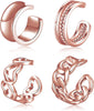 925 Sterling Silver Ear Cuffs for Women, Non Piercing Clip On Cartilage Cuffs, Adjustable Fake Conch & Helix Earrings, Gold Plated & Oxidized Various - ear cuff #33