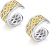 925 Sterling Silver Ear Cuffs for Women, Non Piercing Clip On Cartilage Cuffs, Adjustable Fake Conch & Helix Earrings, Gold Plated & Oxidized Various - ear cuff #13