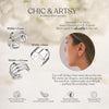 925 Sterling Silver Ear Cuffs for Women, Non Piercing Clip On Cartilage Cuffs, Adjustable Fake Conch & Helix Earrings, Gold Plated & Oxidized Various - view 5