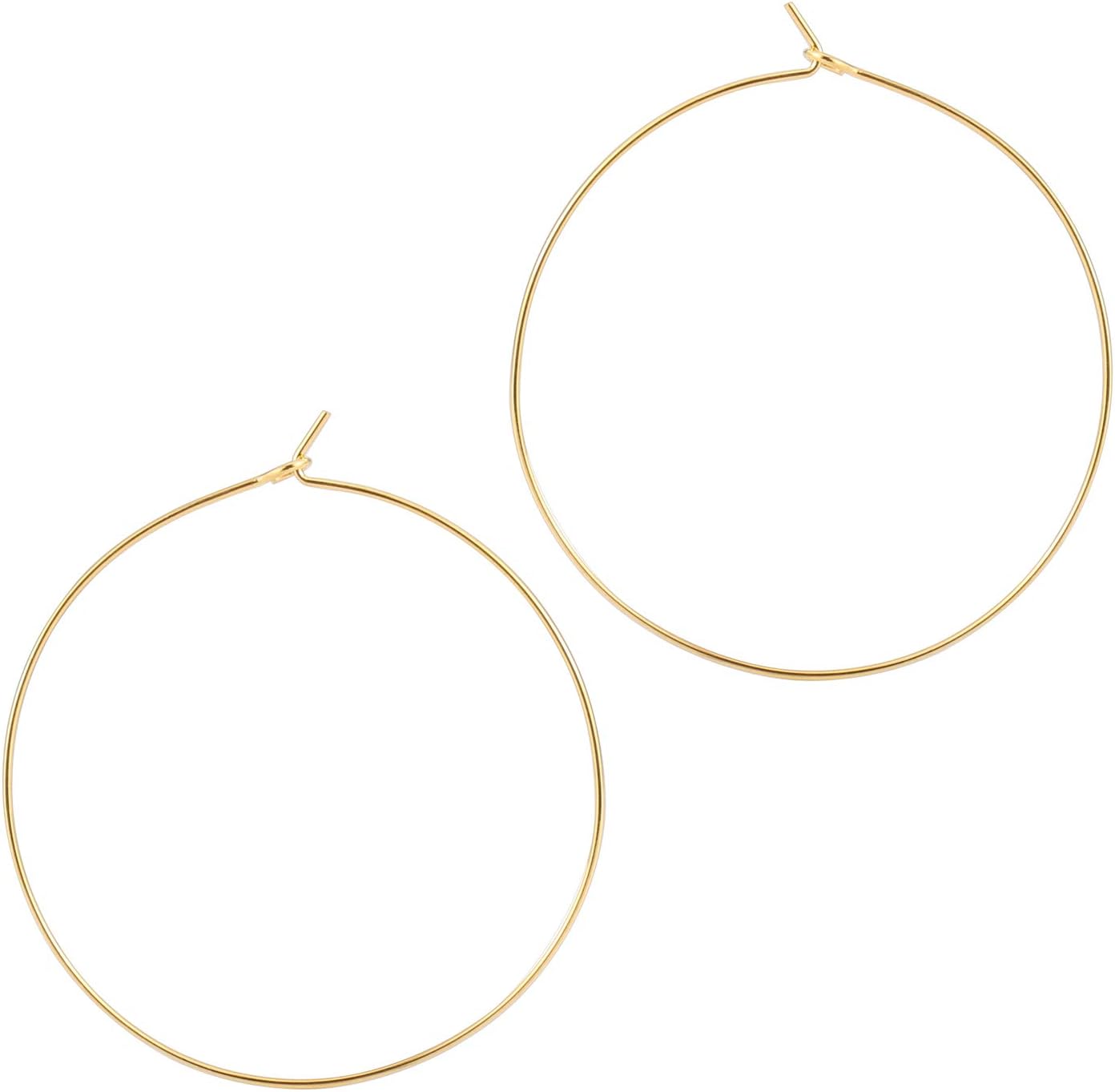 Thin Gold Hoop Earrings for Women - Lightweight Gold Hoop Earrings Dainty - Large - main view