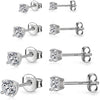 925 Sterling Silver Stud earrings Set White Gold Plated Stud Earrings Cubic Zirconia Stud Earrings for Women ( 2mm, 3mm, 4mm, 5mm, 6mm, 7mm) 8 CZ - main view