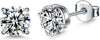 925 Sterling Silver Stud earrings Set White Gold Plated Stud Earrings Cubic Zirconia Stud Earrings for Women ( 2mm, 3mm, 4mm, 5mm, 6mm, 7mm) 8 CZ - view 6