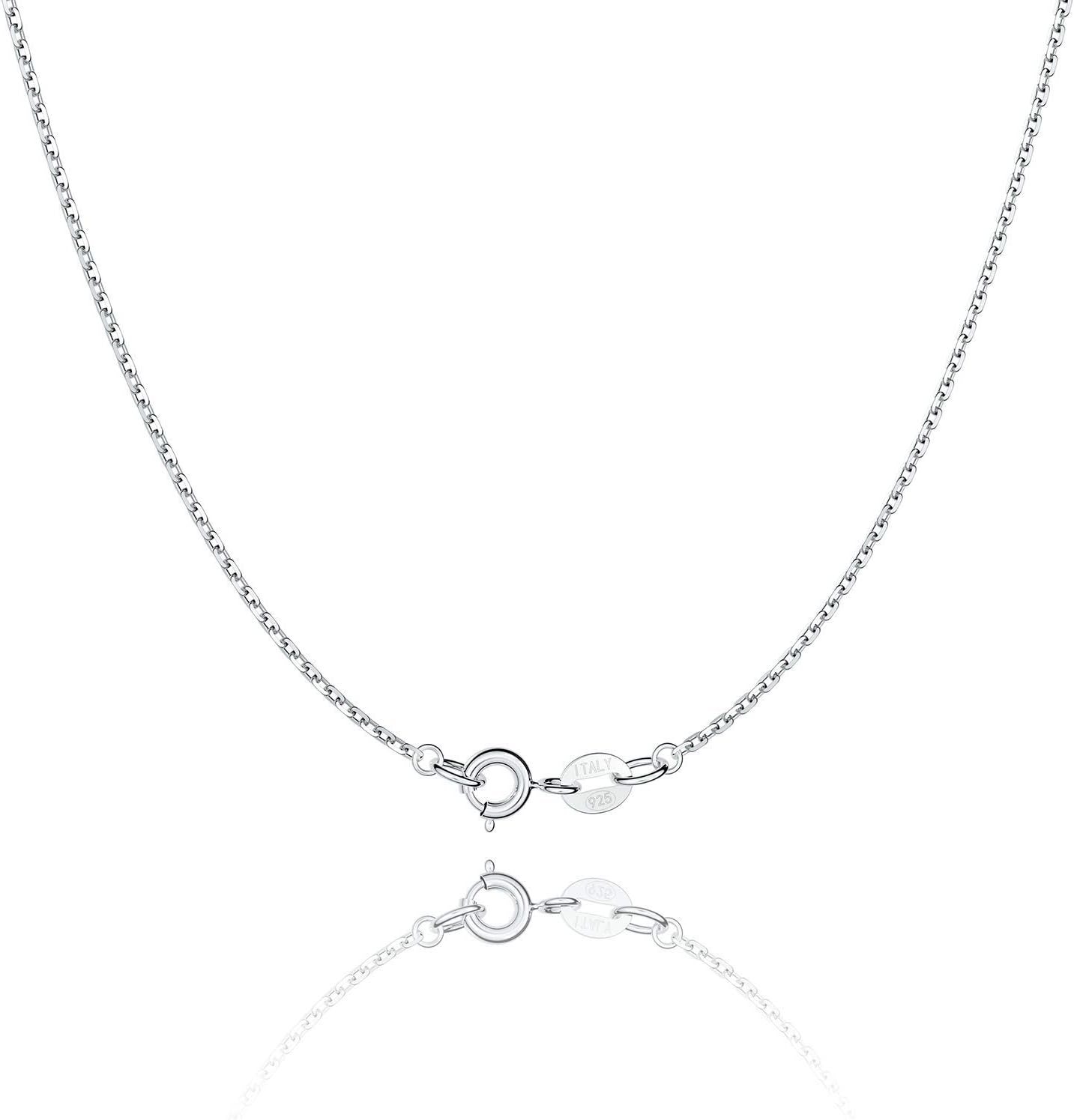 925 Sterling Silver Chain Necklace for Women 1.1mm Cable Chain Thin 18K Gold Plated - main view