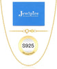 925 Sterling Silver Chain Necklace for Women 1.1mm Cable Chain Thin 18K Gold Plated - 20 Inch Gold