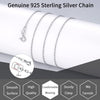 925 Sterling Silver Chain Necklace for Women 1.1mm Cable Chain Thin 18K Gold Plated - view 4